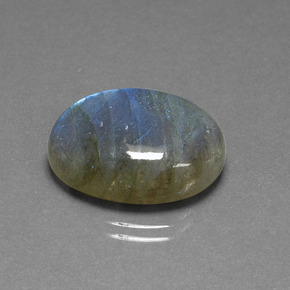Labradorita azul natural de 16,93 ct, corte óvalo, translúcido