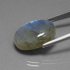 Labradorita azul natural de 16,93 ct, corte óvalo, translúcido