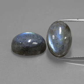 Gemas de labradorita azul natural de  ct, corte óvalo, translúcido