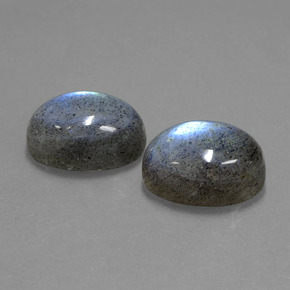 Gemas de labradorita azul natural de  ct, corte óvalo, translúcido