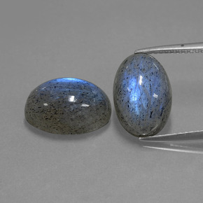 Gemas de labradorita azul natural de  ct, corte óvalo, translúcido