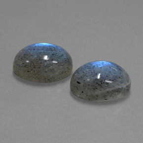 Gemas de labradorita azul natural de  ct, corte óvalo, translúcido