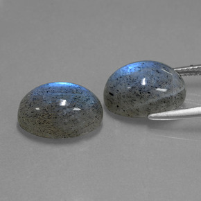 Gemas de labradorita azul natural de  ct, corte óvalo, translúcido