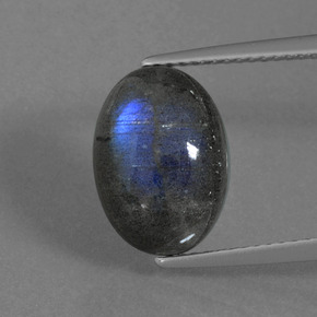 Labradorita azul natural de 5,60 ct, corte óvalo, translúcido