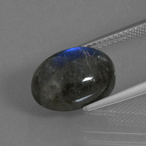 Labradorita azul natural de 5,60 ct, corte óvalo, translúcido