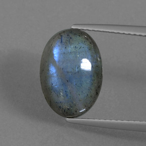 Labradorita azul natural de 5,70 ct, corte óvalo, translúcido