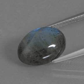 Labradorita azul natural de 5,70 ct, corte óvalo, translúcido