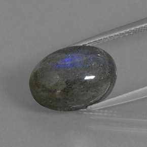Labradorita Brillo azul grisáceo natural de 5.82 ct, Corte Óvalo, Translúcido