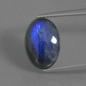 Labradorita azul natural de 4,53 ct, corte óvalo, translúcido