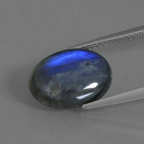 Labradorita azul natural de 4,53 ct, corte óvalo, translúcido