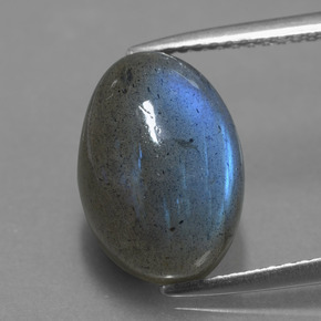 Labradorita azul natural de 5,82 ct, corte óvalo, translúcido