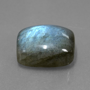 Labradorita Brillo azul grisáceo natural de 10.01 ct, Corte Cojín, Translúcido