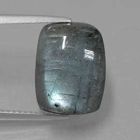 Labradorita azul natural de 9,96 ct, corte cojín, translúcido