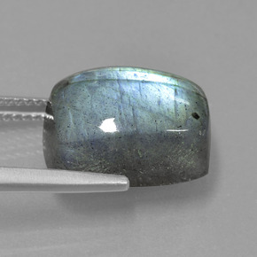 Labradorita azul natural de 9,96 ct, corte cojín, translúcido