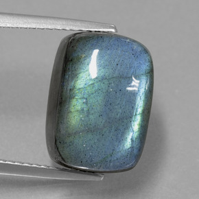 Labradorita azul natural de 10,66 ct, corte cojín, translúcido