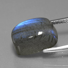 Labradorita azul natural de 9,80 ct, corte cojín, translúcido