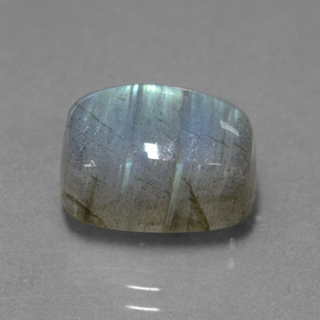 Labradorita azul natural de 9,30 ct, corte cojín, translúcido