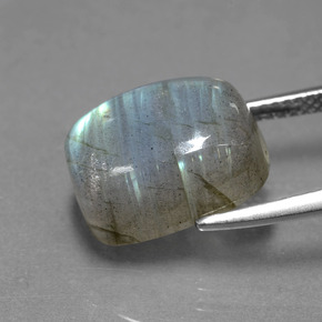 Labradorita azul natural de 9,30 ct, corte cojín, translúcido