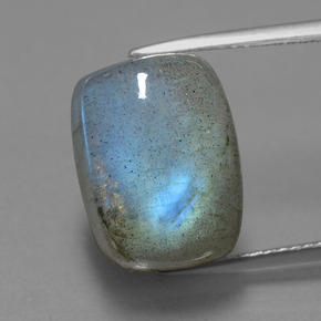 Labradorita azul natural de 10,87 ct, corte cojín, translúcido