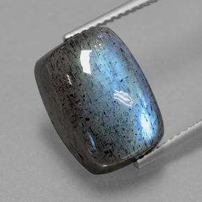 Labradorita azul natural de 10,49 ct, corte cojín, translúcido