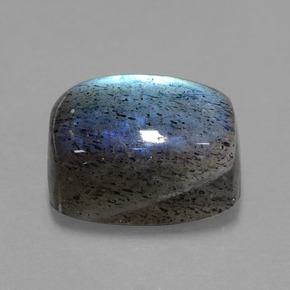 Labradorita azul natural de 10,49 ct, corte cojín, translúcido