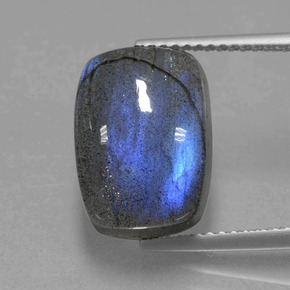 Labradorita azul natural de 9,02 ct, corte cojín, translúcido