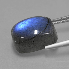 Labradorita azul natural de 9,02 ct, corte cojín, translúcido