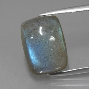 Labradorita Brillo azul grisáceo natural de 7.88 ct, Corte Cojín, Translúcido