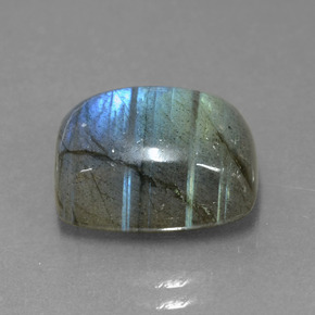 Labradorita Brillo azul grisáceo natural de 9.03 ct, Corte Cojín, Translúcido