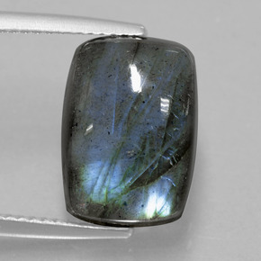 Labradorita azul natural de 9,61 ct, corte cojín, translúcido