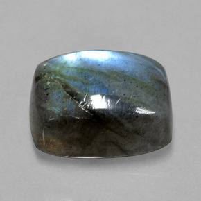 Labradorita azul natural de 9,61 ct, corte cojín, translúcido
