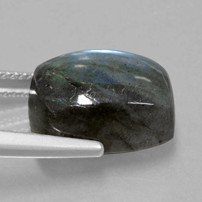 Labradorita azul natural de 9,61 ct, corte cojín, translúcido