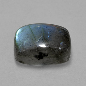 Labradorita Brillo azul grisáceo natural de 9.42 ct, Corte Cojín, Translúcido