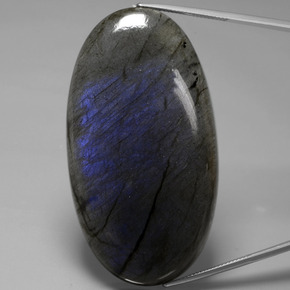 Labradorita azul natural de 135,49 ct, corte óvalo, translúcido