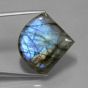 Labradorita Brillo azul grisáceo natural de 28.32 ct, Forma elegante, Translúcido