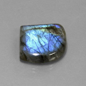 Labradorita Brillo azul grisáceo natural de 28.32 ct, Forma elegante, Translúcido