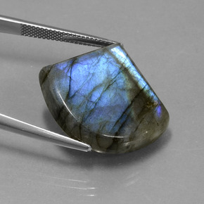 Labradorita Brillo azul grisáceo natural de 28.32 ct, Forma elegante, Translúcido