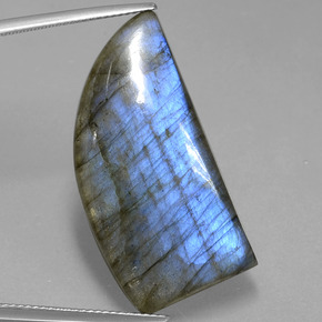 Labradorita azul natural de 25,81 ct, forma elegante, translúcido