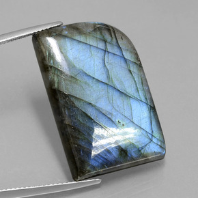 Labradorita azul natural de 39,46 ct, forma elegante, translúcido