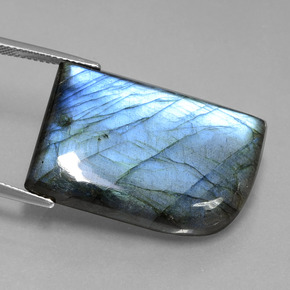Labradorita azul natural de 39,46 ct, forma elegante, translúcido