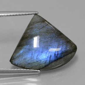 Labradorita Brillo azul grisáceo natural de 10.87 ct, Forma elegante, Translúcido