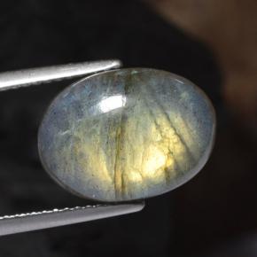Labradorita multicolor natural de 6,41 ct, corte óvalo, translúcido