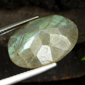 Labradorita multicolor natural de 10,36 ct, corte óvalo, translúcido