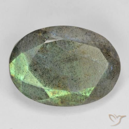 Labradorita Multicolor natural de 11.45 ct, Ovalada, Translúcido