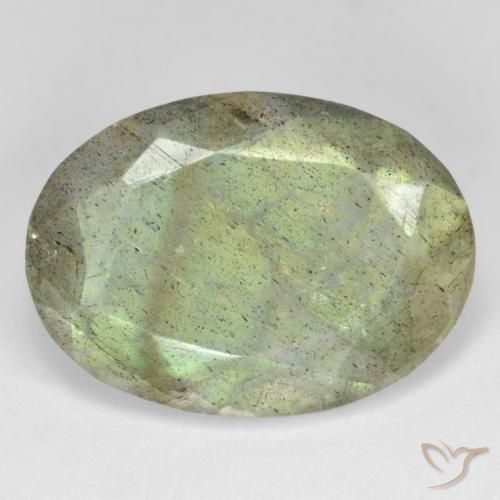 10.67ct Natural Multicolor labradorita, Ovalada, Translúcido