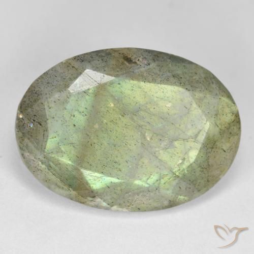 Labradorita Multicolor natural de 10.67 ct, Ovalada, Translúcido