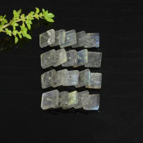 Gemas de Labradorita Multicolor natural de 8.86 ct, Cuadrado, Translúcido