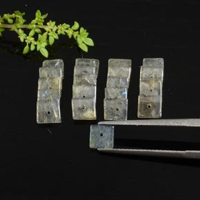 Gemas de Labradorita Multicolor natural de 7.92 ct, Cuadrado, Translúcido
