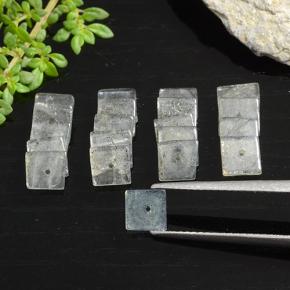 Gemas de Labradorita Multicolor natural de 6.44 ct, Cuadrado, Translúcido