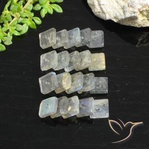 Gemas de Labradorita Multicolor natural de 7.48 ct, Cuadrado, Translúcido